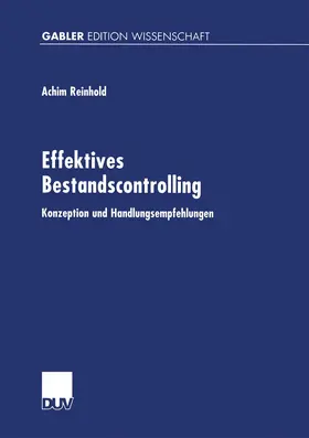 Reinhold |  Effektives Bestandscontrolling | Buch |  Sack Fachmedien