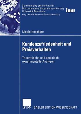 Koschate |  Kundenzufriedenheit und Preisverhalten | Buch |  Sack Fachmedien