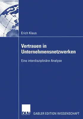 Klaus |  Vertrauen in Unternehmensnetzwerken | Buch |  Sack Fachmedien