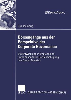 Gerig |  Börsengänge aus der Perspektive der Corporate Governance | Buch |  Sack Fachmedien
