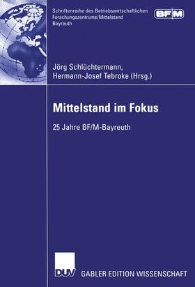 Schlüchtermann / Tebroke |  Mittelstand im Fokus | Buch |  Sack Fachmedien