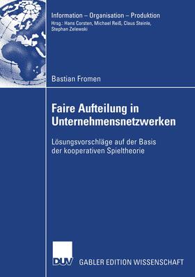 Fromen |  Faire Aufteilung in Unternehmensnetzwerken | Buch |  Sack Fachmedien