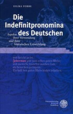 Fobbe |  Die Indefinitpronomina des Deutschen | Buch |  Sack Fachmedien