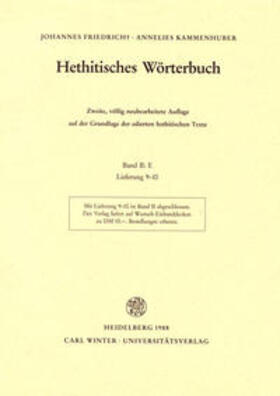 Friedrich / Kammenhuber |  Hethitisches Wörterbuch / E | Buch |  Sack Fachmedien