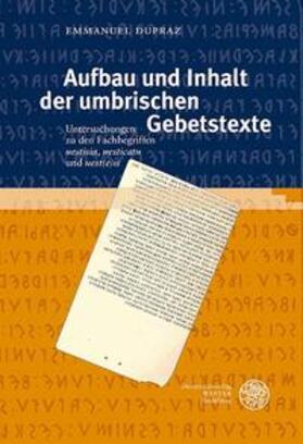 Dupraz |  Dupraz, E: Aufbau und Inhalt der umbrischen Gebetstexte | Buch |  Sack Fachmedien