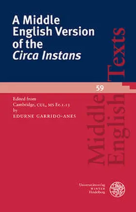 Garrido-Anes |  A Middle English Version of the ‚Circa Instans‘ | Buch |  Sack Fachmedien