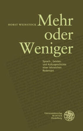 Weinstock |  Mehr oder Weniger | Buch |  Sack Fachmedien