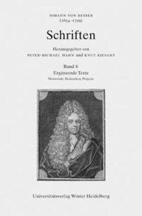 Hahn |  Johann von Besser (1654-1729). Schriften / Ergänzende Texte | Buch |  Sack Fachmedien