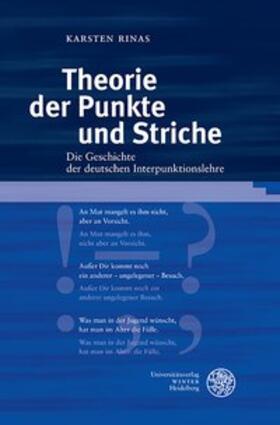 Rinas |  Theorie der Punkte und Striche | Buch |  Sack Fachmedien