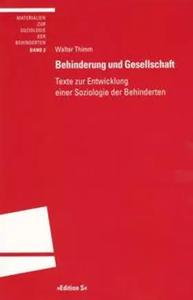 Thimm |  Behinderung und Gesellschaft | Buch |  Sack Fachmedien