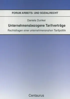 Dunker |  Unternehmensbezogene Tarifverträge | Buch |  Sack Fachmedien