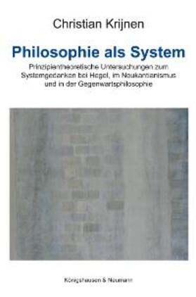 Krijnen |  Philosophie als System | Buch |  Sack Fachmedien