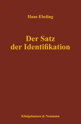 Ebeling |  Der Satz der Identifikation | Buch |  Sack Fachmedien