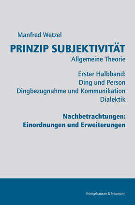 Wetzel |  Prinzip Subjektivität | Buch |  Sack Fachmedien