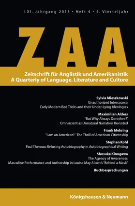  ZAA Zeitschrift für Anglistik und Amerikanistik. A Quarterly of Language, Literature and Culture | Buch |  Sack Fachmedien