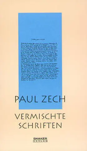 Zech / Kasties / Breuer |  Ausgewählte Werke / Paul Zech - Vermischte Schriften | Buch |  Sack Fachmedien