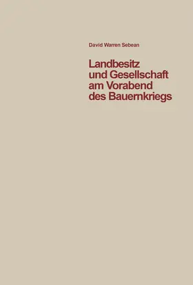 Sabean |  Landbesitz und Gesellschaft am Vorabend des Bauernkriegs | Buch |  Sack Fachmedien