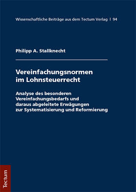 Stallknecht |  Vereinfachungsformen im Lohnsteuerrecht | Buch |  Sack Fachmedien