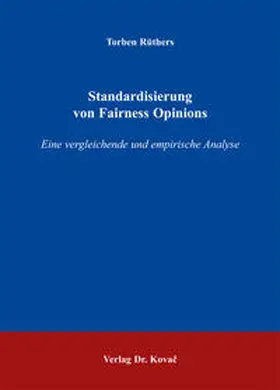 Rüthers |  Rüthers, T: Standardisierung von Fairness Opinions | Buch |  Sack Fachmedien