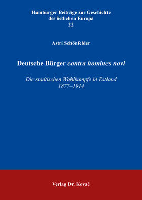 Schönfelder |  Deutsche Bürger contra „homines novi“ | Buch |  Sack Fachmedien