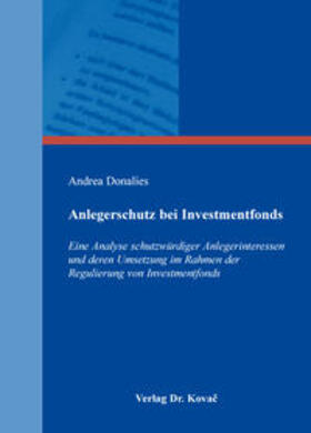 Donalies |  Anlegerschutz bei Investmentfonds | Buch |  Sack Fachmedien