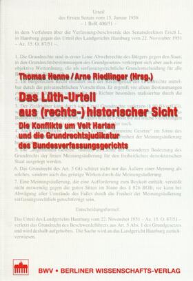 Henne / Riedlinger |  Das Lüth-Urteil aus (rechts-)historischer Sicht | Buch |  Sack Fachmedien