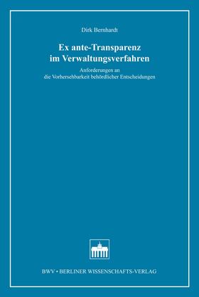 Bernhardt |  Ex ante-Transparenz im Verwaltungsverfahren | eBook | Sack Fachmedien