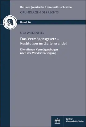 Wiedenfels |  Das Vermögensgesetz – Restitution im Zeitenwandel | Buch |  Sack Fachmedien