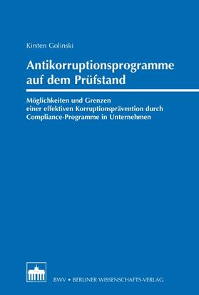 Golinski |  Antikorruptionsprogramme auf dem Prüfstand | Buch |  Sack Fachmedien