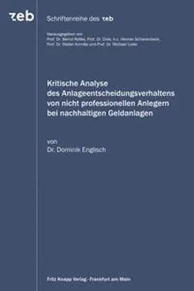 Englisch |  Kritische Analyse des Anlageentscheidungsverhaltens von nicht professionellen Anlegern bei nachhaltigen Geldanlagen | Buch |  Sack Fachmedien