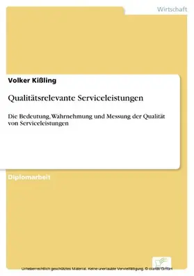 Kißling | Qualitätsrelevante Serviceleistungen | E-Book | sack.de