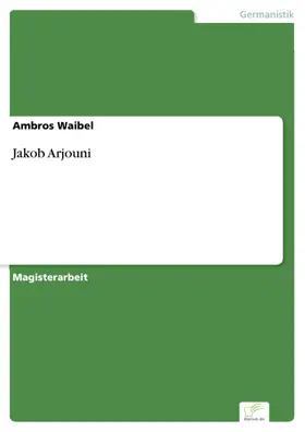 Waibel |  Jakob Arjouni | eBook | Sack Fachmedien