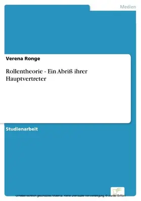 Ronge |  Rollentheorie - Ein Abriß ihrer Hauptvertreter | eBook | Sack Fachmedien