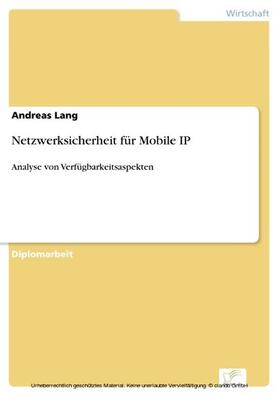 Lang |  Netzwerksicherheit für Mobile IP | eBook | Sack Fachmedien