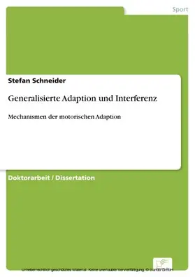 Schneider |  Generalisierte Adaption und Interferenz | eBook | Sack Fachmedien