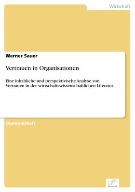 Sauer |  Vertrauen in Organisationen | eBook | Sack Fachmedien