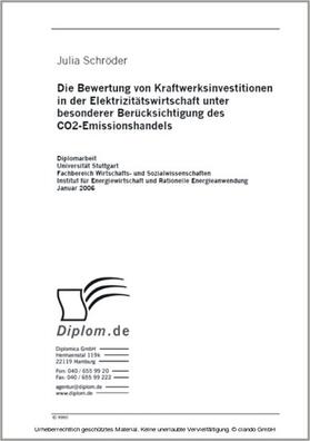 Schröder |  Die Bewertung von Kraftwerksinvestitionen in der Elektrizitätswirtschaft unter besonderer Berücksichtigung des CO2-Emissionshandels | eBook | Sack Fachmedien