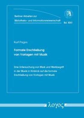 Pages | Formale Erschließung von Vorlagen mit Musik | Buch | 978-3-8325-1867-7 | sack.de