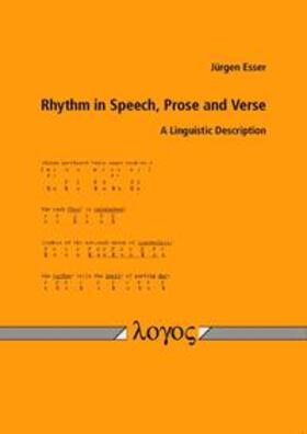 Esser |  Rhythm in Speech, Prose and Verse | Buch |  Sack Fachmedien