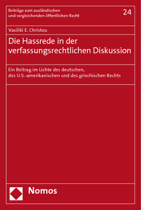 Christou |  Die Hassrede in der verfassungsrechtlichen Diskussion | Buch |  Sack Fachmedien