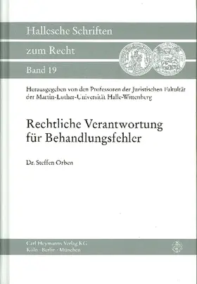 Orben |  Rechtliche Verantwortung für Behandlungsfehler | Buch |  Sack Fachmedien