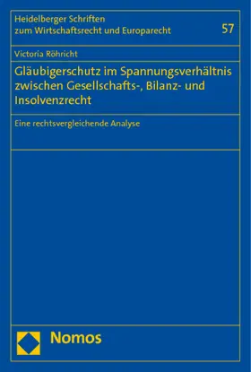 Röhricht |  Gläubigerschutz im Spannungsverhältnis zwischen Gesellschafts-, Bilanz- und Insolvenzrecht | Buch |  Sack Fachmedien