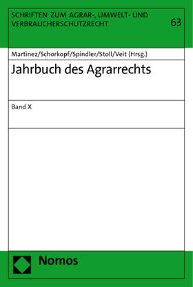 Martìnez / Schorkopf / Spindler |  Jahrbuch des Agrarrechts Band X | Buch |  Sack Fachmedien