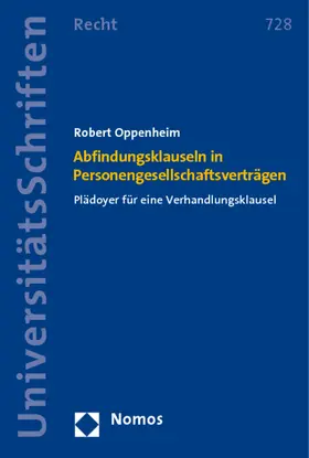 Oppenheim | Abfindungsklauseln in Personengesellschaftverträgen | Buch | 978-3-8329-6509-9 | sack.de