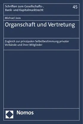 Joos |  Organschaft und Vertretung | Buch |  Sack Fachmedien