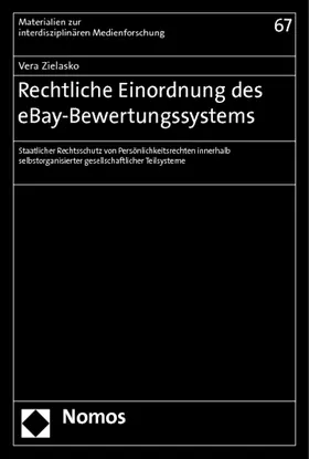 Zielasko |  Rechtliche Einordnung des eBay-Bewertungssystems | Buch |  Sack Fachmedien