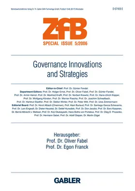 Fabel / Franck |  Governance Innovations and Strategies | Buch |  Sack Fachmedien