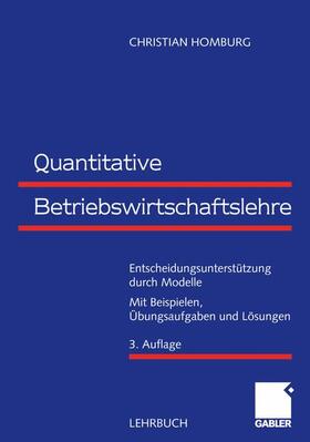 Homburg |  Quantitative Betriebswirtschaftslehre | Buch |  Sack Fachmedien