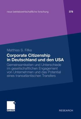 Fifka |  Corporate Citizenship in Deutschland und den USA | eBook | Sack Fachmedien