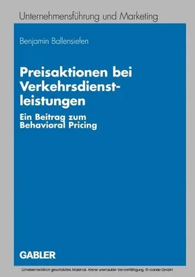 Ballensiefen |  Preisaktionen bei Verkehrsdienstleistungen | eBook | Sack Fachmedien